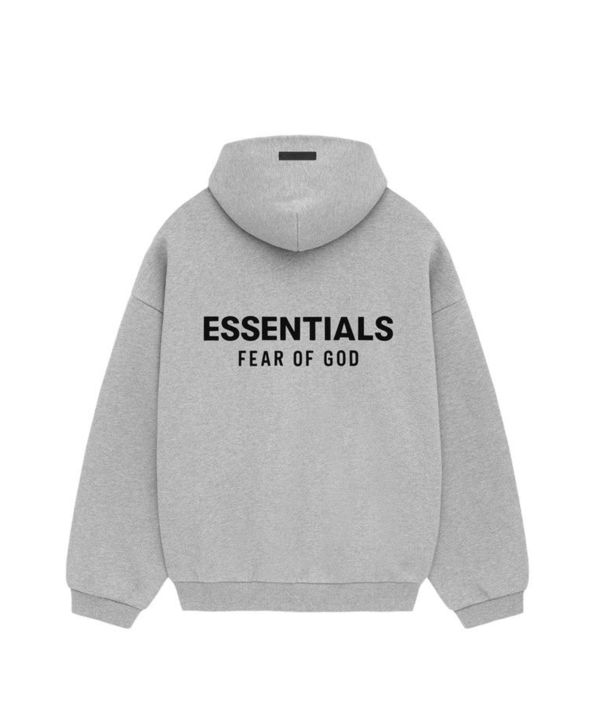 Fear of God Essentials (FW24) Fleece Hoodie Light Heather Gray, vue 2 — TP SNEAKERS